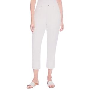 Frye Straight Leg Jeans High Rise Cuffed Cropped Ivory 8, 10, 12 NWT